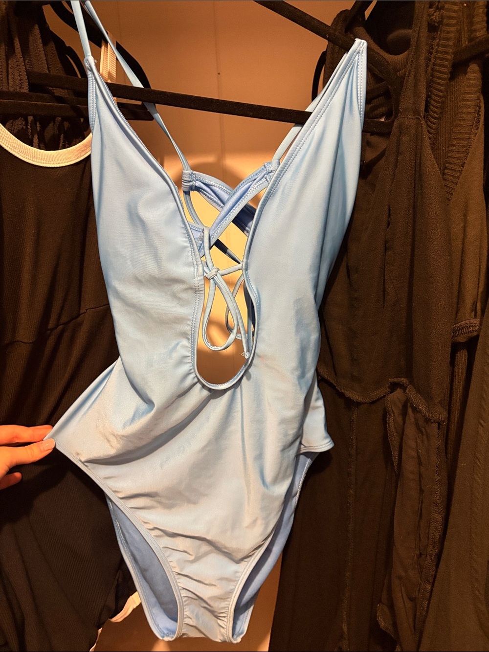 NEVER WORN! Shade & Shore Light Blue Strappy-Back One-Piece Swimsuit